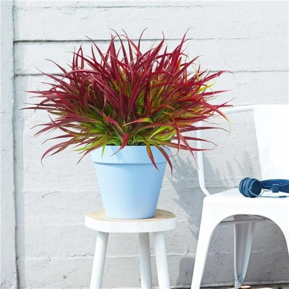 12 Pack UV Resistant Fake Outdoor Plants Faux Grass Shrubs Porch Garden Decor - Picture 3 of 7